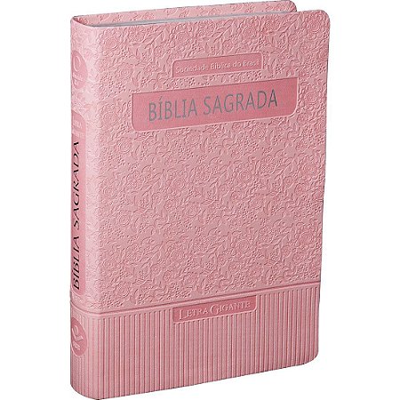 Bíblia Sagrada SBB, Capa Luxo Rosa Claro Tamanho Médio, Almeida RA -  RA065TILGI
