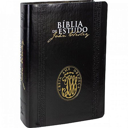 Bíblia de Estudo John Wesley SBB, Capa Luxo Preto Tamanho Grande, Nova AA - NA085BEJW