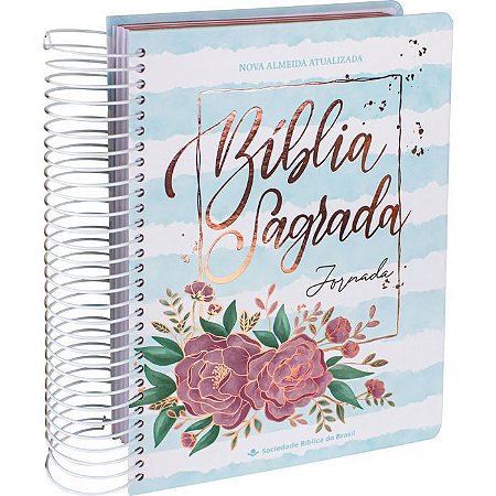 Bíblia Sagrada Jornada SBB, Capa Dura Espiral Aquarela Azul Tamanho Grande, NAA - NA083JR:AQUARELA