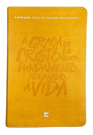 Bíblia A Mensagem - Hebreus 13:9, Capa Luxo Laranja Tamanho Médio