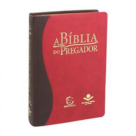A Bíblia do Pregador, Capa Couro sintético Marrom/Vermelho Tamanho Médio, Almeida RC