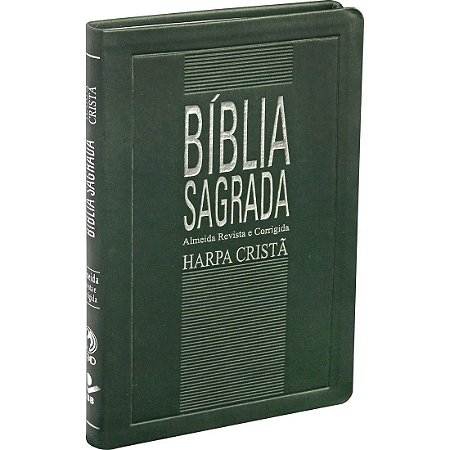 Bíblia Sagrada Harpa Cristã,Slim, Capa Luxo Verde Tamanho Médio, Almeida RC