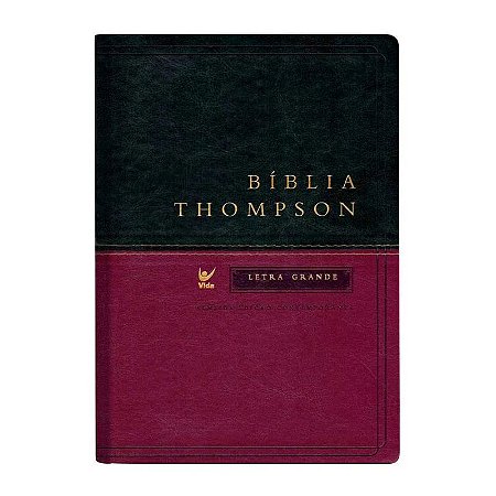 Bíblia Thompson, Letra Grande, Pal. Jesus em vermelho, Sem Índice, Capa Luxo Verde e Vinho Tamanho Grande,  AEC  Ed.Vida