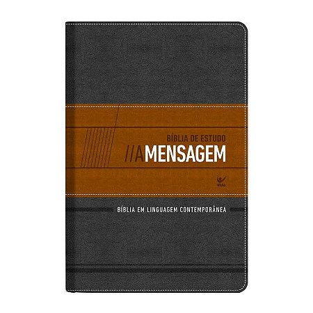 Bíblia de Estudo A Mensagem, Capa Luxo Grafite e Bege, Tamanho Grande - Eugene Peterson