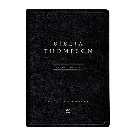 Bíblia Thompson, Letra Grande, Pal. Jesus em vermelho, com Índice, Capa Luxo Preta Tamanho Grande,  AEC - Ed.Vida
