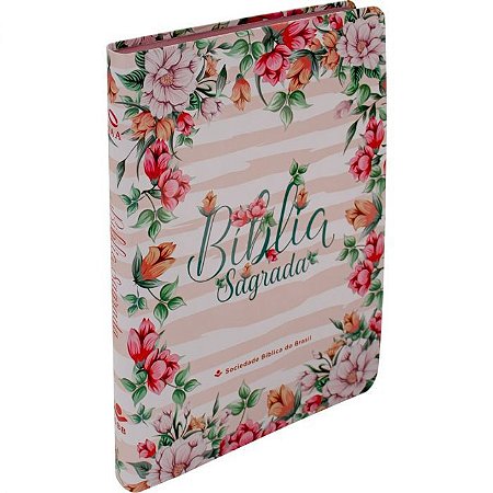 Bíblia Sagrada SBB, Capa Luxo Floral Rose, Tamanho Grande, NAA - NA81