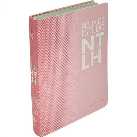 Bíblia de Estudo NTLH SBB, Capa Luxo Rosa, Tamanho Médio Portátil - NTLH065E