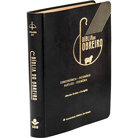 A Bíblia do Obreiro SBB, Capa Luxo Preta Tamanho Médio Letra Grande,  Almeida RC - ARC065CDILGLV