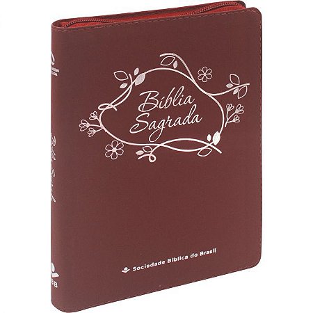 Bíblia Sagrada SBB, Capa Flexível Tamanho Médio Vermelha Com Zíper, NAA - NA065LGeZ