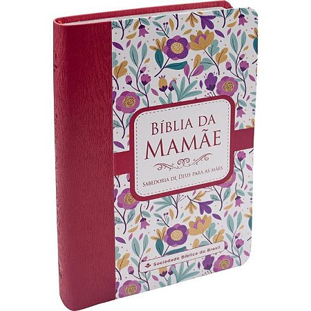 Bíblia da Mamãe SBB, Capa Luxo Flores Goiaba Tamanho Médio, Almeida RA - RA065BMA