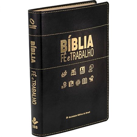 Bíblia Fé e Trabalho SBB, Capa Luxo Preta Tamanho Grande, NAA - NA085BFT