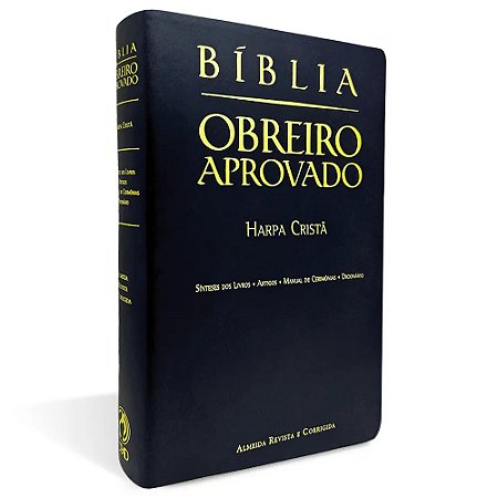 Bíblia Obreiro Aprovado CPAD, Tamanho Médio, Capa Luxo Preta,  Harpa Cristã, Sem Índice - Almeida RC