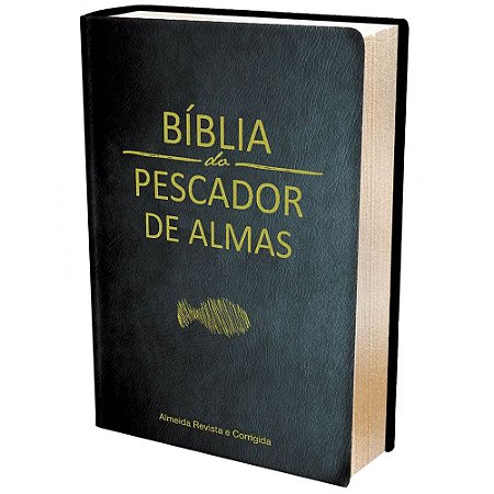 Bíblia do Pescador de Almas, Tamanho Médio, Capa Luxo Preta, Sem Harpa, Sem Índice, ARC