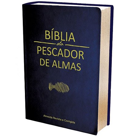 Bíblia do Pescador de Almas, Tamanho Médio, Capa Luxo Azul, Sem Harpa, Sem Índice, ARC