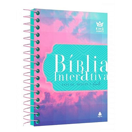 Bíblia Interativa Estude. Medite e Anote, Tamanho Grande, Capa Dura Espiral Firmamento, PJV, King James - Ed Hagnos