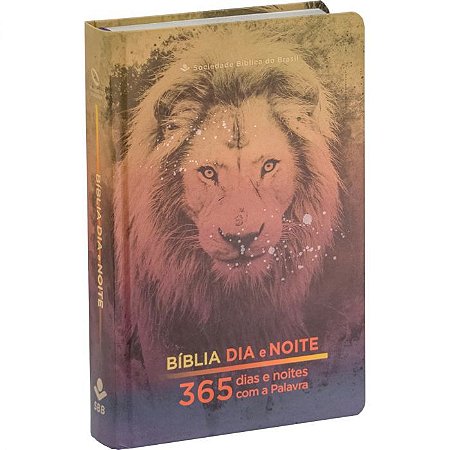 Bíblia Dia e Noite – 365 dias e noites com a Palavra, SBB, Capa Dura Leão, Tamanho Médio, Sem Índice - NAA