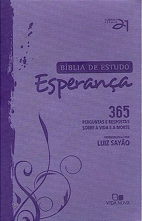 Bíblia de Estudo Esperança , Capa Luxo Lilás, Almeida Século 21, Sem Índice, Vida Nova