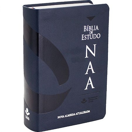 Bíblia de Estudo NAA SBB, Tamanho Portátil, Capa Couro Sintético Azul - NAA06E