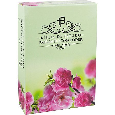 Bíblia de Estudo Pregando com Poder, Capa Luxo Rosa Tamanho Grande, Sem Índice - ARC