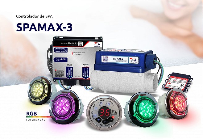 Controlador SPA e Banheira SPAMAX-3 Sinapse 8000W C/4 Pontos de Iluminação