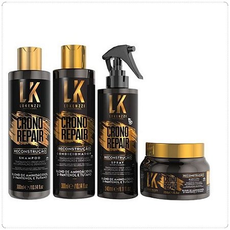 KIT LOKENZZI CRONO REPAIR RECONSTRUCAO (4 PRODUTOS)