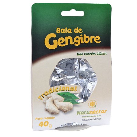 BALA DE GENGIBRE TRADICIONAL NATUNECTAR 40G