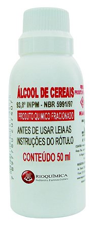 ALCOOL DE CEREAIS 50ML RIO QUIMICA