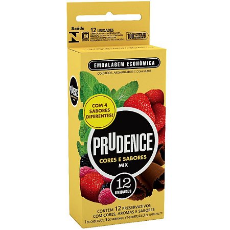 Preservativo Prudence Plus Mix c/ 4 Sabores 12 un