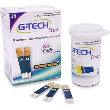 Tiras Para Medir Glicose G-Tech Free 25 un