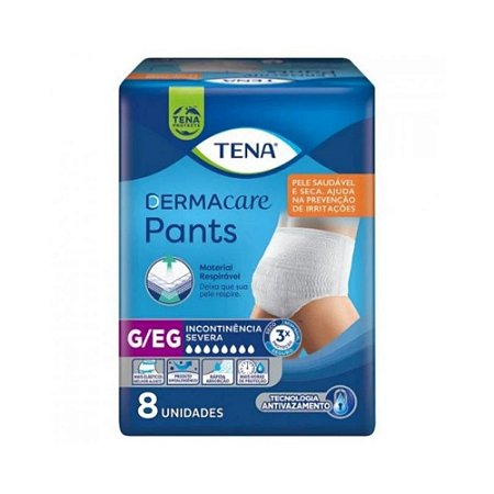 FRALDA GERIATRICA TENA PANTS DERMACARE 8UN G/EG