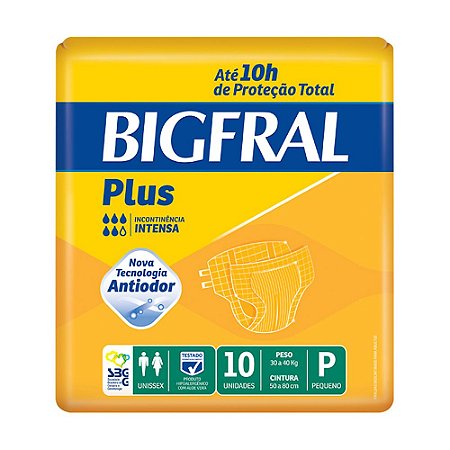 Fralda Bigfral Plus P Adulto c/10 Unidades