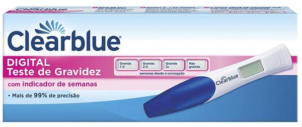 TESTE DE GRAVIDEZ CLEAR BLUE COM INDICADOR DE SEMANAS