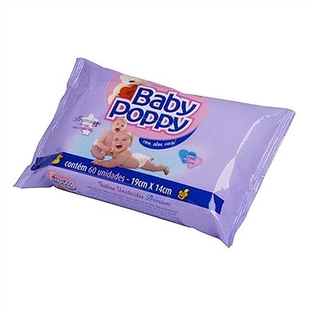 Toalha Umedecida Baby Poppy Premium 60un