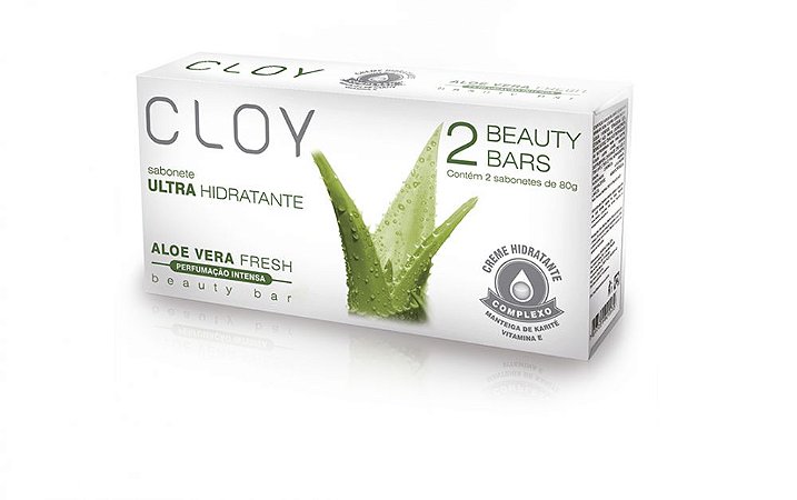 Sabonete Hidratante Cloy 2 Barras  Aloe Vera Fresh 80g