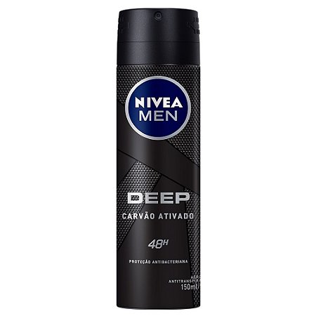 DESODORANTE NIVEA AEROSOL 150ML MEN DEEP CARVÃO ATIVADO