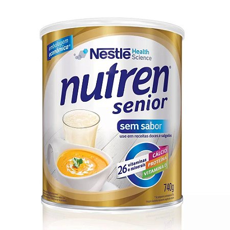 Nutren Senior 26 Vitaminas Sem Sabor 740g - Nestle