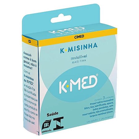 Preservativo K-Med K-Misinha Lubrificado Invisível 3un