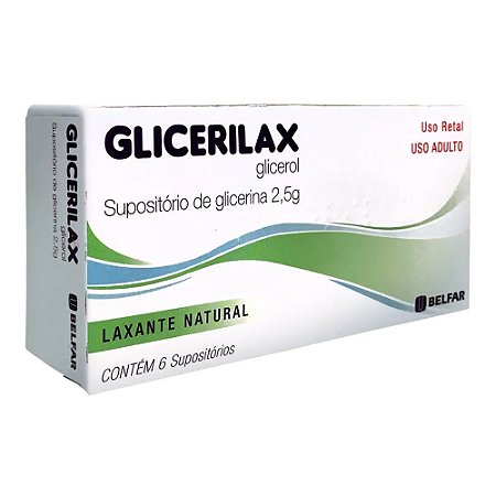 Glicerilax Supositório de Glicerina Adulto 6un Belfar
