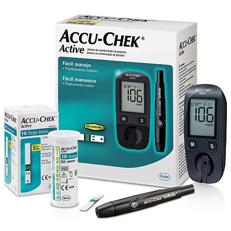 APARELHO ACCU-CHEK ACTIVE 10 TIRAS