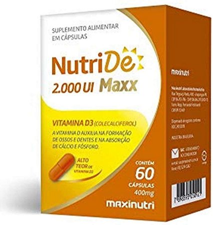 VITAMINA D 2.000 60CPS - NUTRIDE MAXX MAXINUTRI