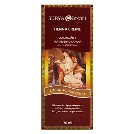 TINTURA DE HENNA SURYA CREME LOURO ACINZENTADO 70ML