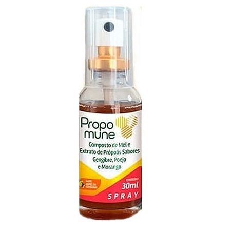 Spray Propomune propolis gengibre poejo morango 30ml maxinut