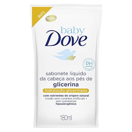 SABONETE DOVE BABY GLICERINADO HIPOALERGENICO 180ML REFIL