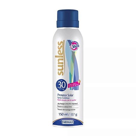 PROTETOR SOLAR SUNLESS SPRAY CONTINUO FPS 30 150ML/127G