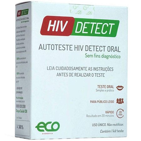 AUTO TESTE HIV DETECT ORAL HIV1 E HIV2 - ECO DIAGNOSTICA