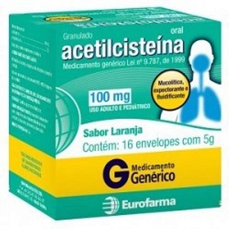 ACETILCISTEINA 100MG 16 SACHES EUROFARMA