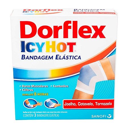 DORFLEX ICY HOT com 3 Bandagens JOELHO,COTOVELO,TORNOZELO