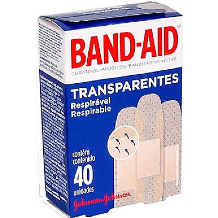 BAND AID TRANSPARENTE 40 UNIDADES