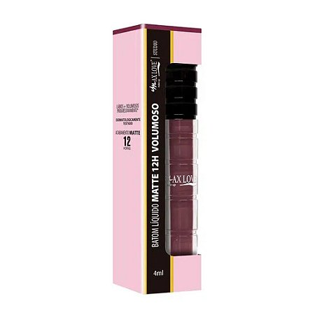 MAX LOVE BATOM MATTE LIQUIDO 12H VOLUMOSO 4ML COR 206