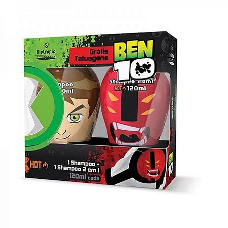 Kit Shampoo + Shampoo 2 em 1 Ben 10 120mL